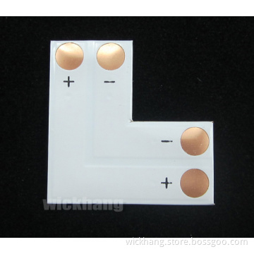 8mm 2pin L Type Easy Connector PCB Adapter for 3528 LED Strip Light